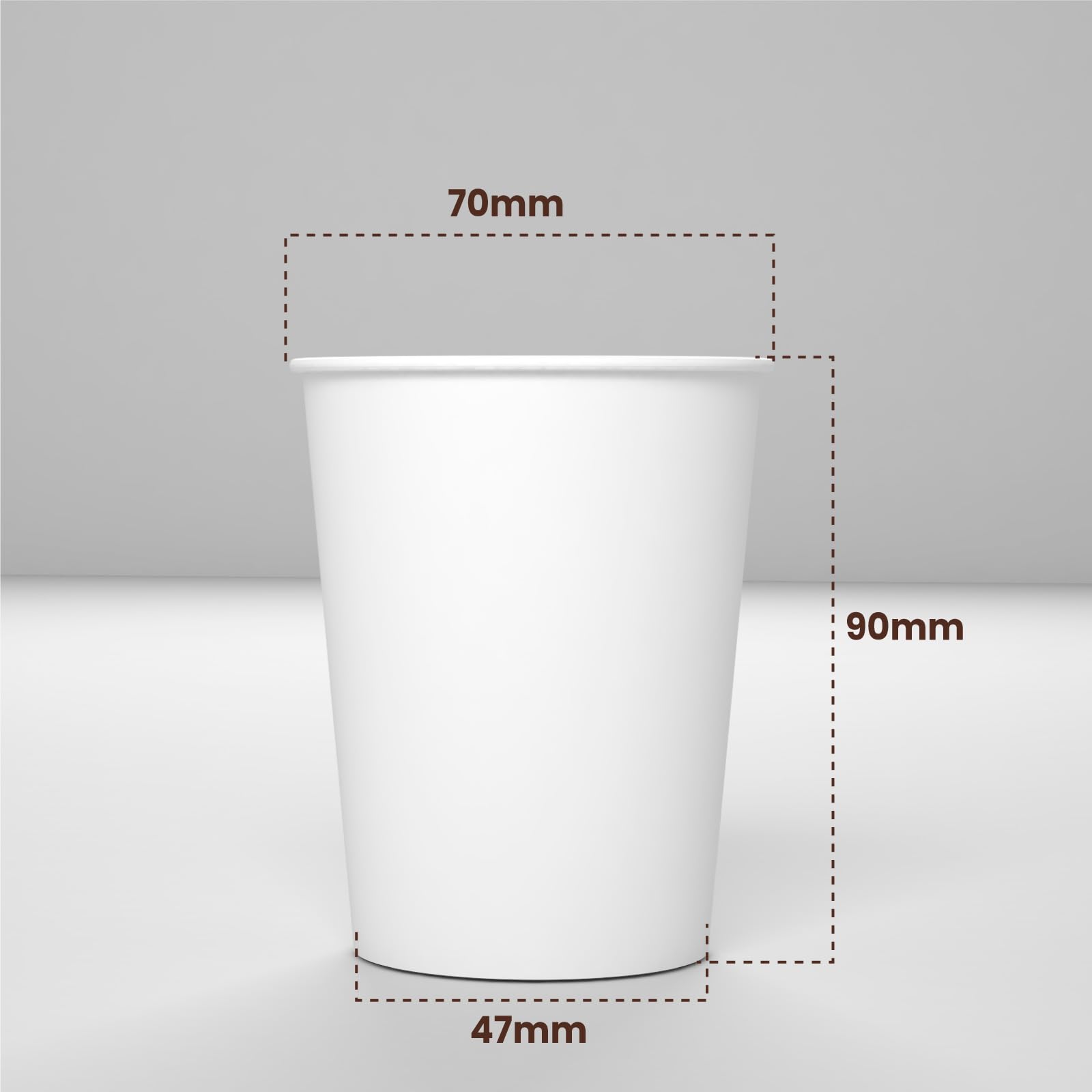 Baciato Caffè Lot de 1000 gobelets jetables en papier, écologiques, biodégradables, blancs, fabriqués en Italie, pour transporter des boissons chaudes et de l'eau, 200 ml