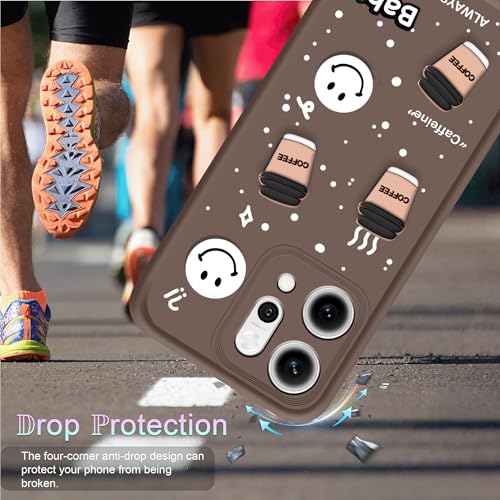 Image of amazon basics Back Case Cover Compatible for Oppo Reno 14 Pro 5G | Cute Fun Cartoon 3D Ball | Coffee Silicone Case | Camera Protection | Body Protection | Shock Proof | Color Brown