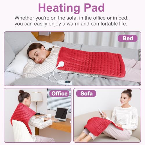Image of Heating Pad,Electric Heating Pads,Heating Pad for Back,Red,24x20 Inch