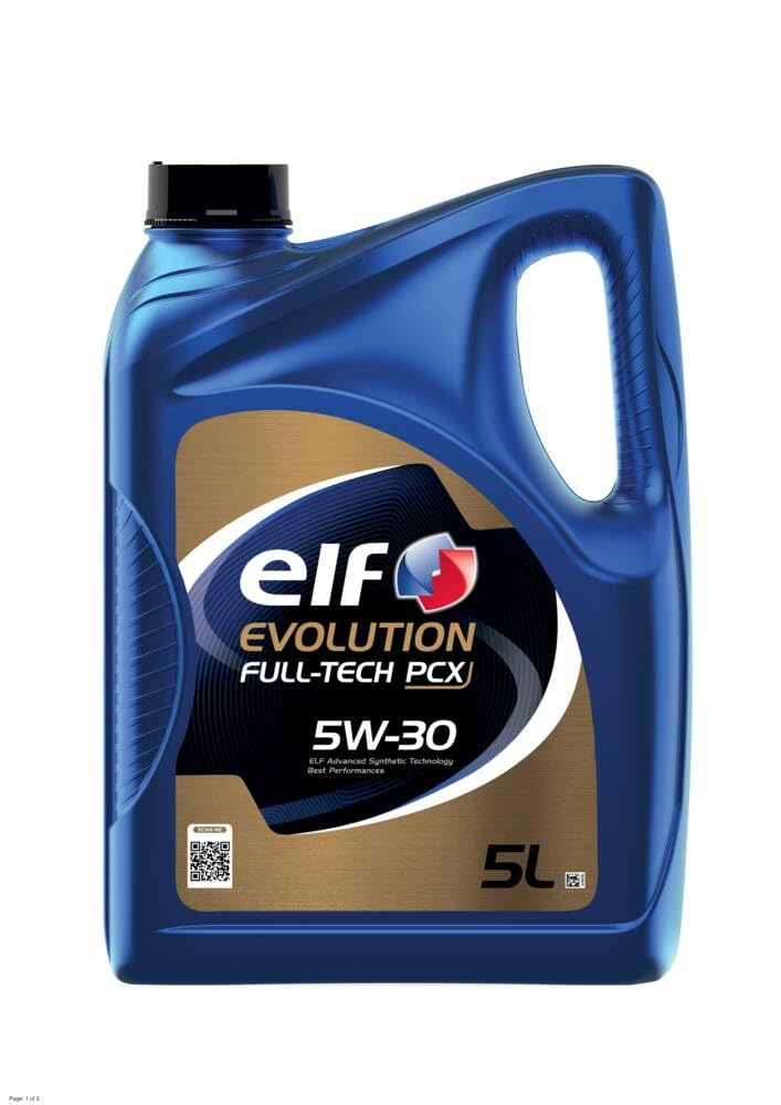 Olio Motore ELF EVOLUTION FULL-TECH PCX 5W-30 - ACEA C3 API SN PLUS - STELLANTIS FPW9.55535/03 - PSA B71 2290 PSA B71 2297 OV 040 1547 - D30 - G30-5 Litri
