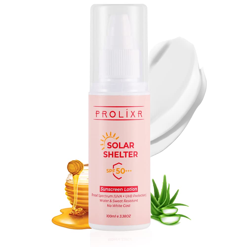 Prolixr Solar Shelter Sunscreen SPF 50 - PA +++ Broad Spectrum - Lightweight, Matte Finish - 100ml