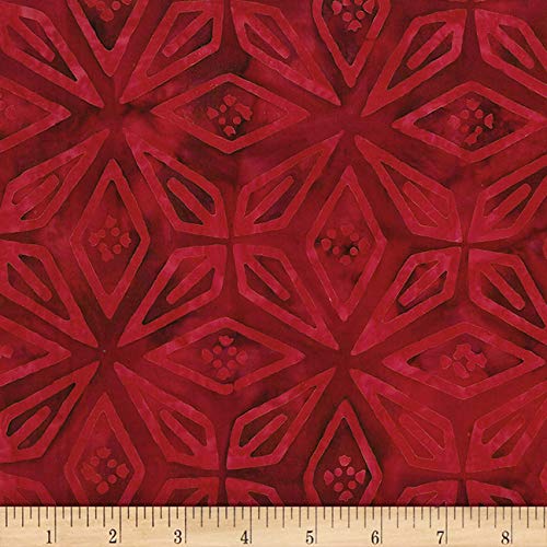 Northcott FabricsBanyan Batiks at The Pier Compass Fabric, Ruby