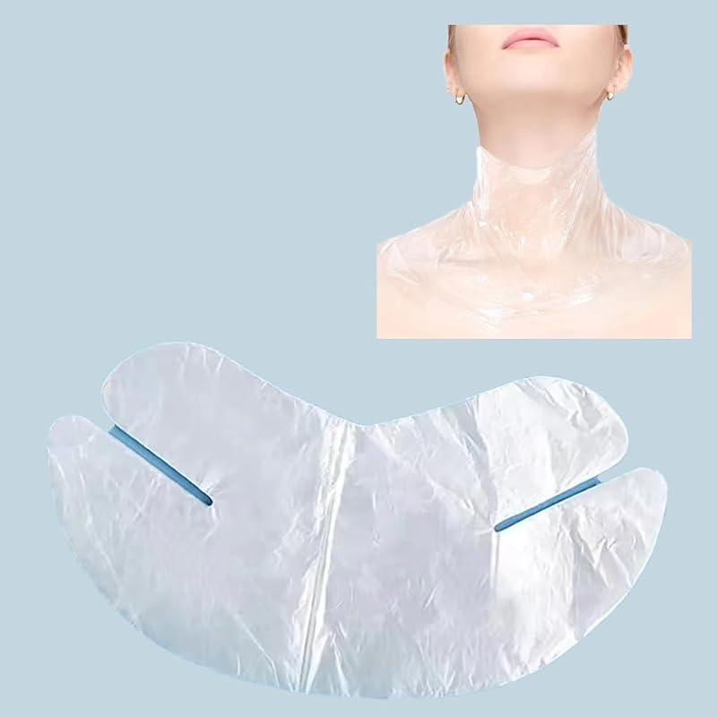 Máscara plástica descartável para pescoço WZLL.SLSP, transparente, Pacote com 100 folhas