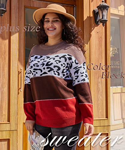 TIYOMI Plus Size Sweaters for Women Sexy Off Shoulder Pullover Crew Neck V Neck Hollow Out Long Sleeve Knitted Tops2