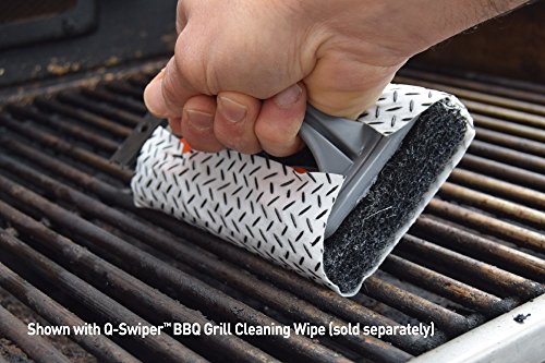 Q-Swiper Bbq Grill Brush With Stainless Steel Scraper. Bristle Free And Wire Free Cleaning. Safe Way To Remove Grease And Grime. Ideal Use With The Q-Swiper Grill Cleaning Wipes (Sold Separately). #TOP6