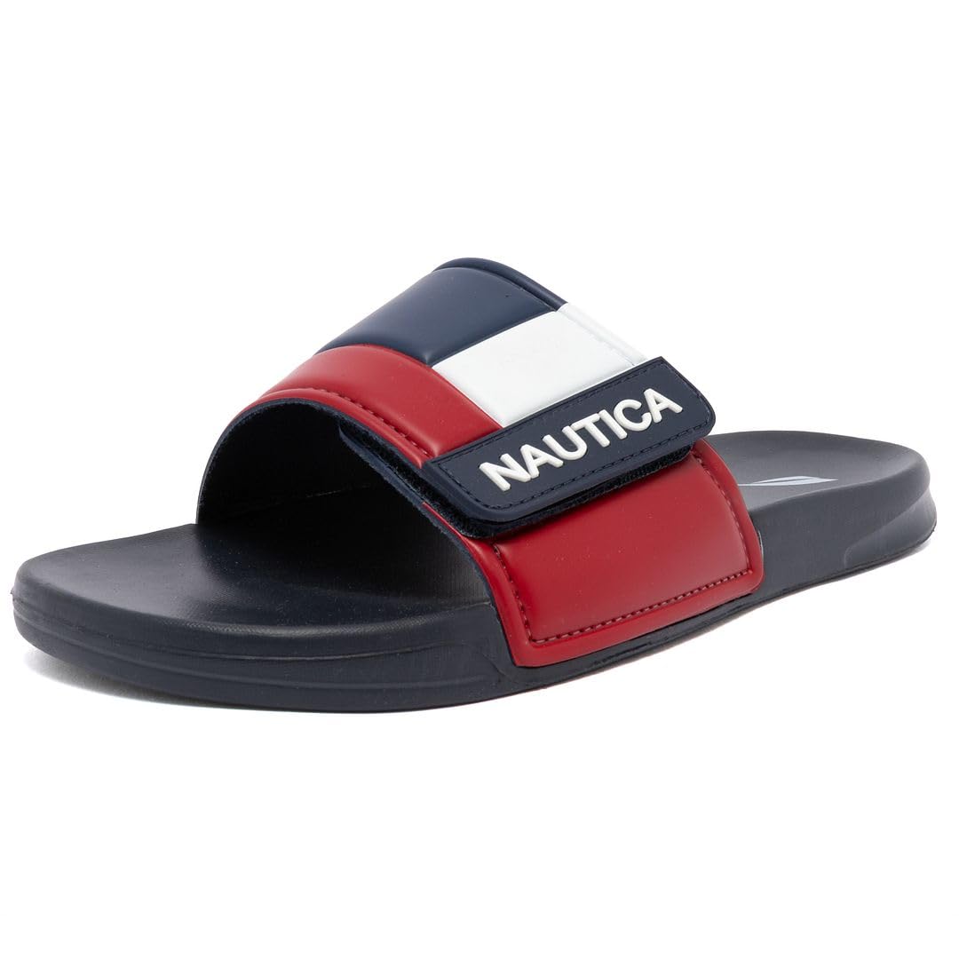 Nautica Men's Athletic Slide Sandal, Adjustable Straps, Comfort Slip-On (Regular & Wide Widths)