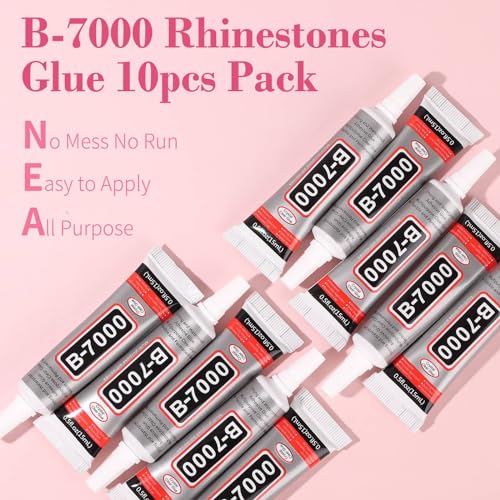 cridoz B7000 Jewelry Glue for Rhinestones,10Pack Flexible Super Glue Gel with Precision Tip Multi Function Clear Gem Glue Fabric Adhesive for Cloth Metal Stone Bead Jewelry Making Wood Glass - Image 3