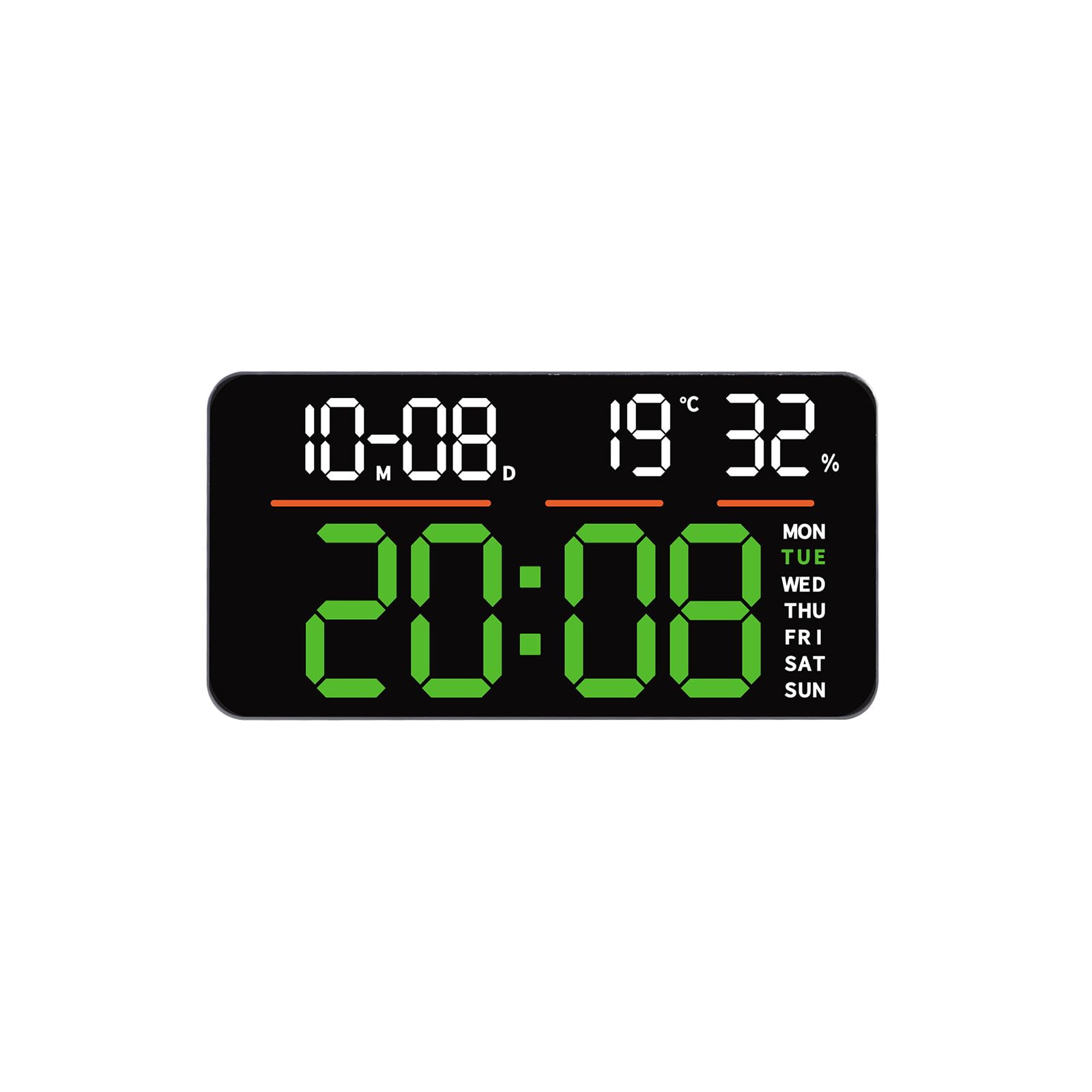 Elnwnnkc D Large Le Screen Igital Clock With Ouble Mount Esign 2 Alarms Quiet Operations For Home Bedroom Ecors Electronic Clock Contemporary Abs Igital