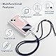 Aulese 2 Stück Handykette Universal, Unisex Einstellbares Handyband zum Umhängen, Handyschnur Schlüsselband mit 4 Pad Kompatibel mit Alle Smartphone, Handyhülle Kette Lanyard (Schwarz + Dunkelblau)