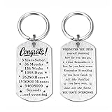 Photo Gallery laluminter regalo di sobrietà per donne e uomini, da 1 a 10 anni sobrio portachiavi di compleanno, regalo aa na, argento, small Photo Gallery laluminter regalo di sobrietà per donne e uomini, da 1 a 10 anni sobrio portachiavi di compleanno, regalo aa na, argento, small