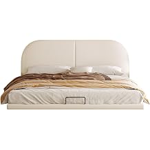 Modern Simplicity Queen Size Platform Bed Ergonomic Upholstered Headboard with Heavy Duty Wooden Slat Support Noise-Free
