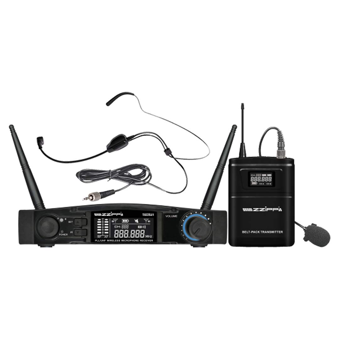 TXZZ541 Set Radiomicrofono ad Archetto UHF 48 Canali Wireless Dj Karaoke