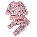 Produktbild Carolilly 2-teiliges Set für Kinder und Babys, Jungen, langärmlig, Sportkleidung, Hose und Oberteil Gr. 1-2 Jahre, Rosa