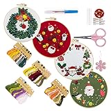 ProJoyJoy 4 Pack Needlepoint Kits for Adults with Instructions,Cross Stitch Kit Beginners, DIY Chris