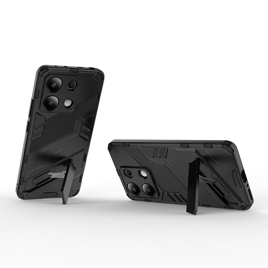 WOKEZ 360° Stötsäkert Fodral med Stativ för Redmi Note 13 4G