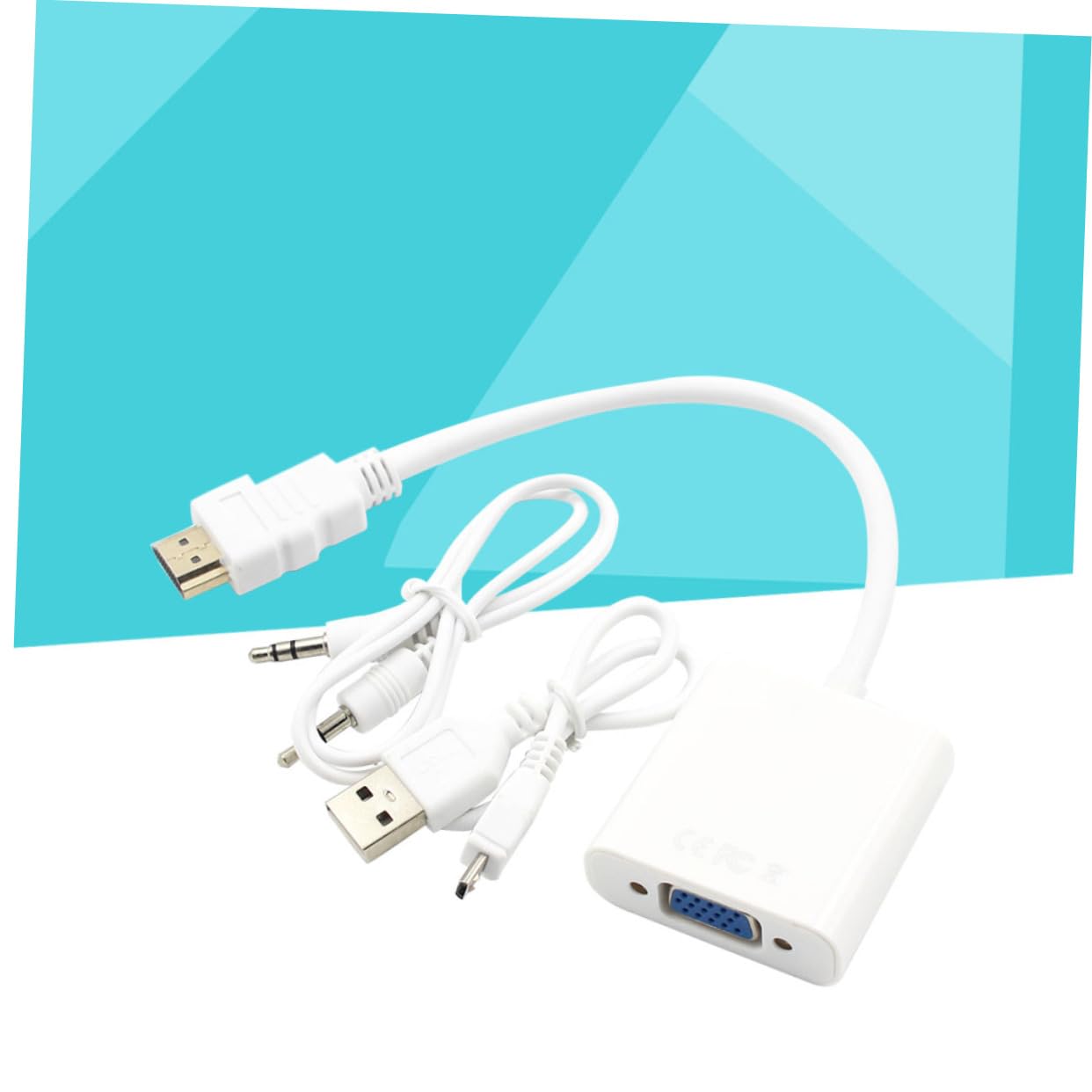 HOMSFOU to Adapter Converter with Audio Support USB Power Cable for Laptop Computer Tablet Compatibility for Displays White