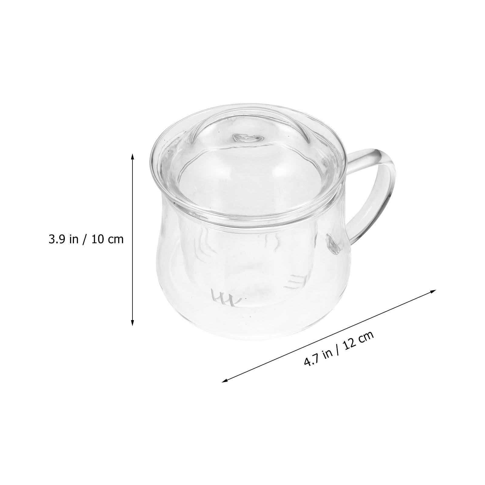 MAGICLULU Tazas de Té de Vidrio Resistente al Calor Juego de 2 con Tapa y Colador para Filtrar Hojas 300ml Diseño con Asa Adecuado para Cafeterías y Restaurantes