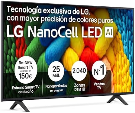 LG 50NANO80A6B - TV 50", 4K NanoCell, Smart TV, LED IA, WebOS 25,...