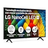 LG 50NANO80A6B - TV 50', 4K NanoCell, Smart TV, LED IA, WebOS 25, Procesador Potente e Inteligente, Super Upscaling, Dolby Digital Plus, Alexa/Google Assistant, Negro