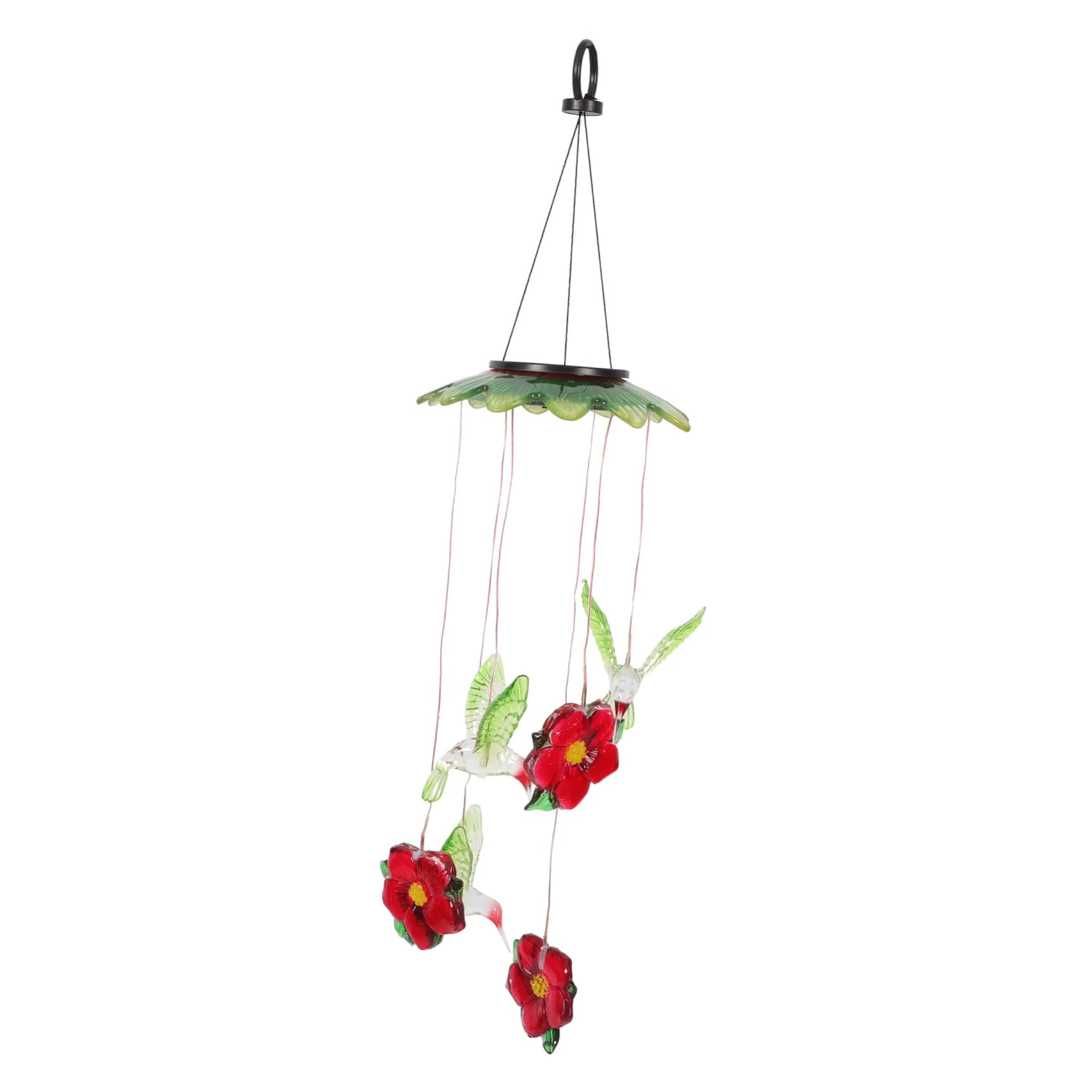 Yardwe Led Solar Chime Lamp Floral Changing Color Solar Chimes Light for Home Yard Decor