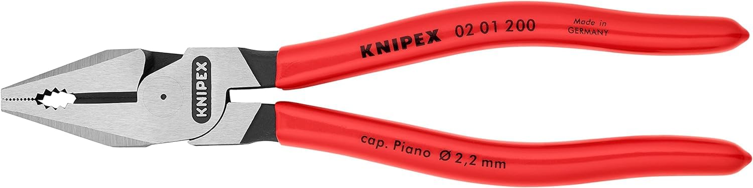 KNIPEX Szczypce uniwersalne o zwiększonym przełożeniu z tworzywa sztucznego, powlekane 200 mm, 02 01 200