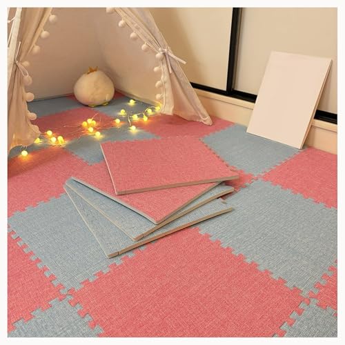 50 Alfombrillas De Espuma De Lino Y Algodón Entrelazadas Cuadradas, 30 X 30 X 1 Cm, Alfombrillas De Juego De Goma EVA Recortables For Bricolaje(H)