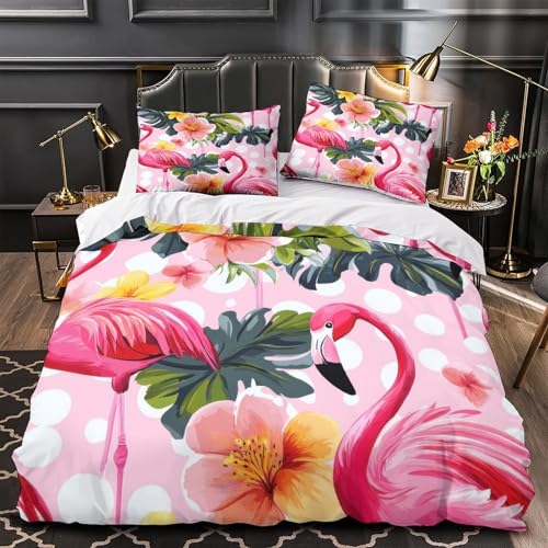 Parure de lit 3 pièces microfibre douce anti-plis pour grand lit