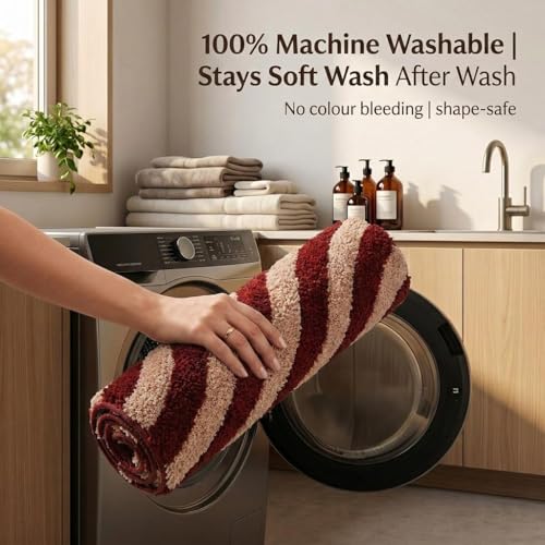 Image of Super Soft Microfiber 2800 GSM Bathroom Mat - Anti Skid, Quick Dry, Water Absorbent, Machine Washable - Floor Mat for Bedroom, Living Room, Doormat for Home (38 x 58 cm), Brown