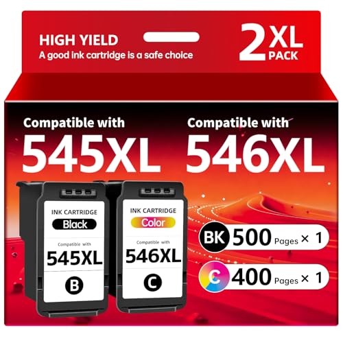 SANCTink 545 546 XL Cartouches d'encre Remplacement pour Canon 545-546 PG-545XL CL-546XL pour Pixma TS3350 MG2550 TS3150 MG2555S TS3450 MX495 TR4650 TS3355...