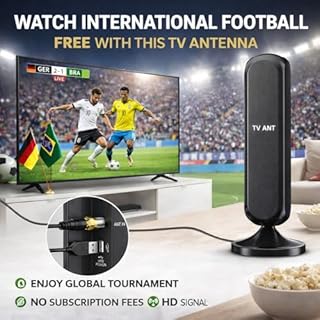 WERCHTAY Digital Indoor TV Antenna for Smart TV - 4K 1080p HD Local Channels with Signal Booster - High Gain Compact Antenna (Style Column)