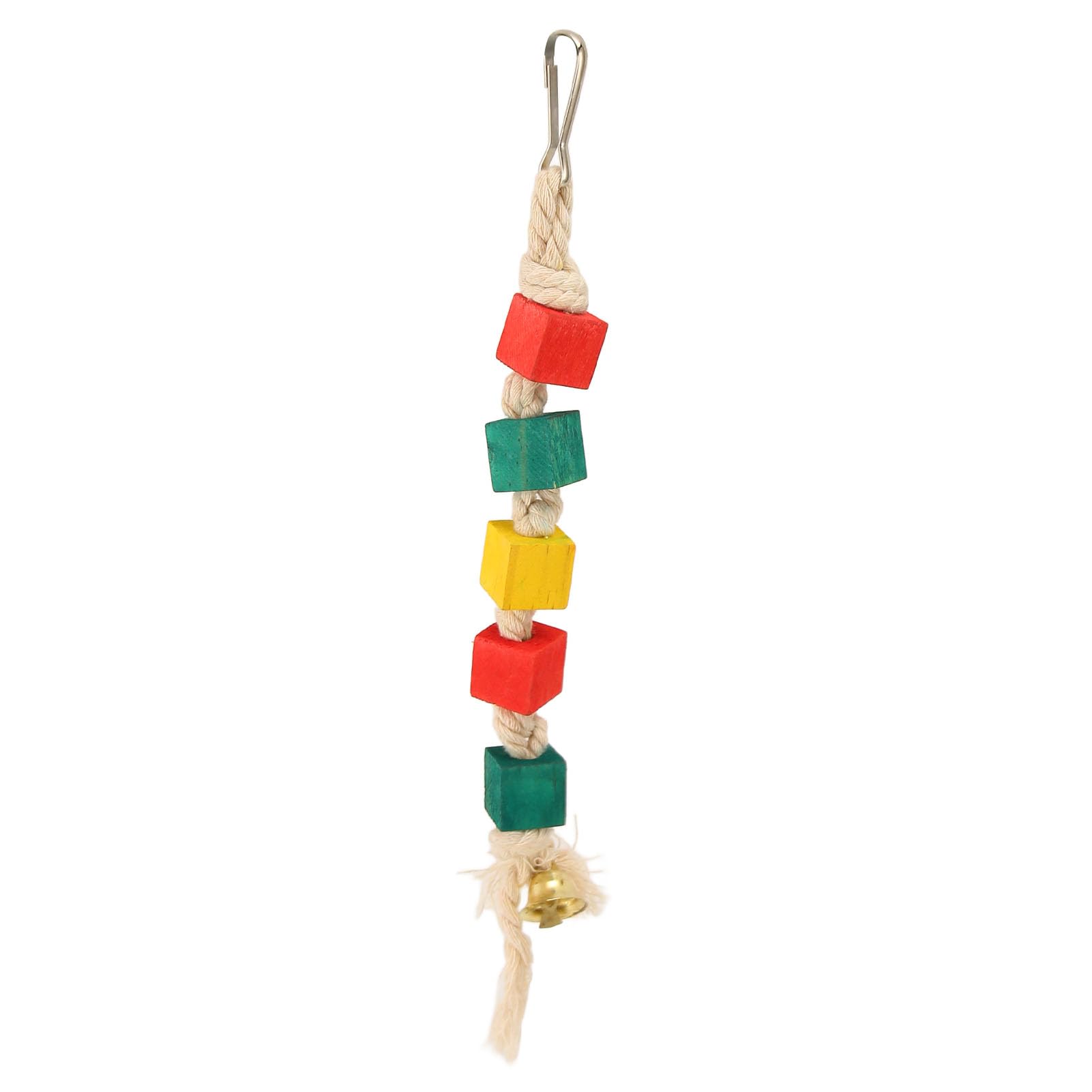 Juguete para pájaros, barra de cuerda con campana, papel masticable colorido, buscador de comida, adecuado para loros, entretenimiento y ejercicio