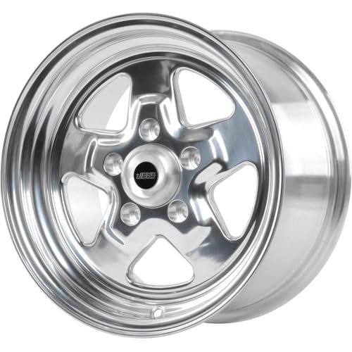 JEGS Sport Star Aluminum Wheel 15in.x 8in.| 5 x 4.75in.Wheel Bolt Pattern Spacing | 25 mm Offset | 5.5in.Backspacing | Polished Finish | 3.27in.Center Bore | Includes Center Cap