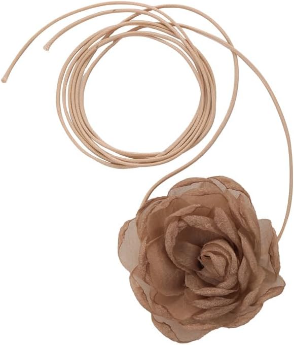 Flower Necklace for Women Big Rose Flower Choker Floral Necklace Wedding Bride Jewelry - Image 6