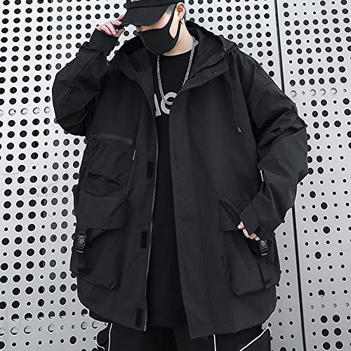 XYXIONGMAO Casual Techwear Zipper Tactical Gothic Clothes Jacket Windbreaker Streetwear Jackets Hooded for Men4