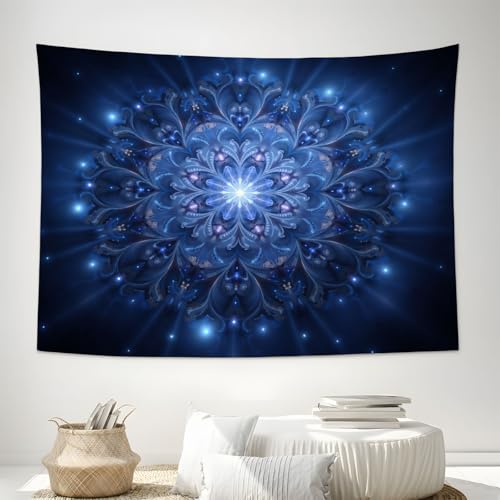 Arazzo da parete Mandala bleu 230x180cm grand format