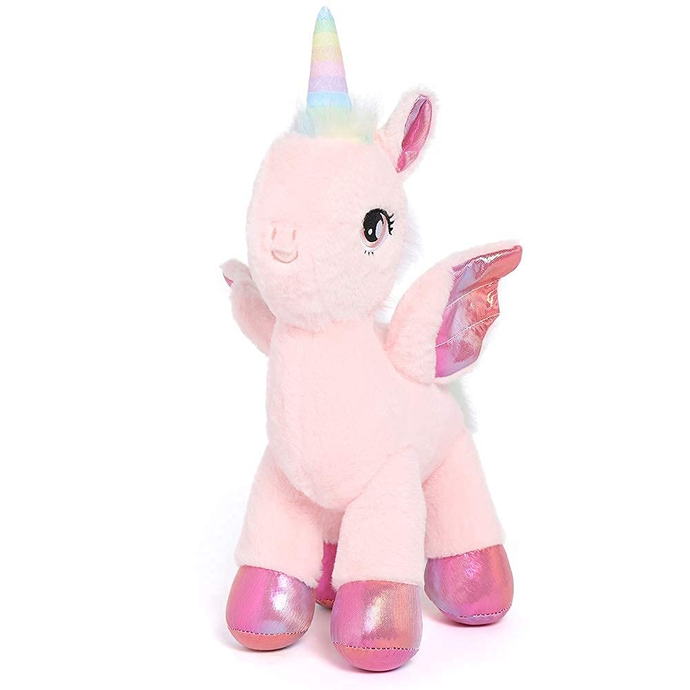 MaoGoLan 15.7 Inches Height Unicorn Stuffed Animal with Wings Soft Unicorn Plush Toy Gift for Girls Girlfriend