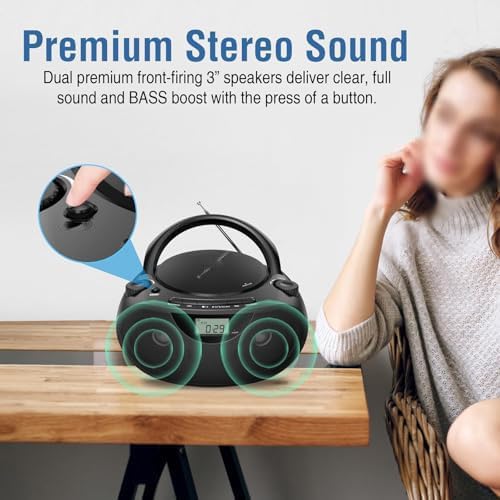 Reproductor de CD portátil con dos altavoces integrados 5