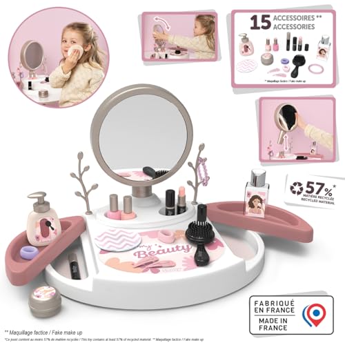 Smoby My beauty studio Coiffeuse sur table avec miroir inclinable et amovible 15 accessoires factices Fabrication française - vue 4