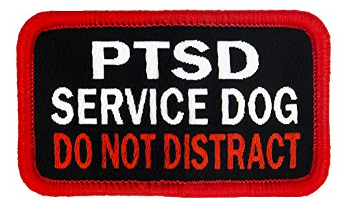 PTSD Service Dog Do Not Distract - Small Sew-on Service Dog Woven Patch 1.5