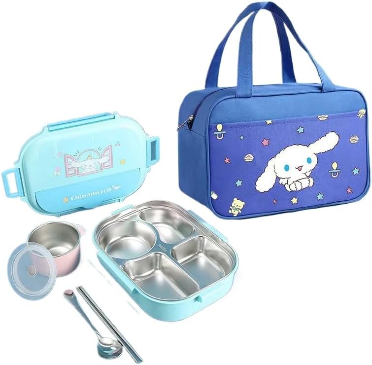 シナモロール ランチボックス べんとう箱 弁当箱 スプーン付き スナックボックス 一体型フタのお弁当箱 まるごと冷凍弁当 ロックのふ