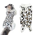 Cat Professional Recovery Suit, Kitten Surgery Recovery Suit, E-Collar Alternative Post Abdominal Wounds or Skin Diseases, Cat Puppy Pajama Suits After Surgery Wear, Prevent Shedding, Leopard Print, L