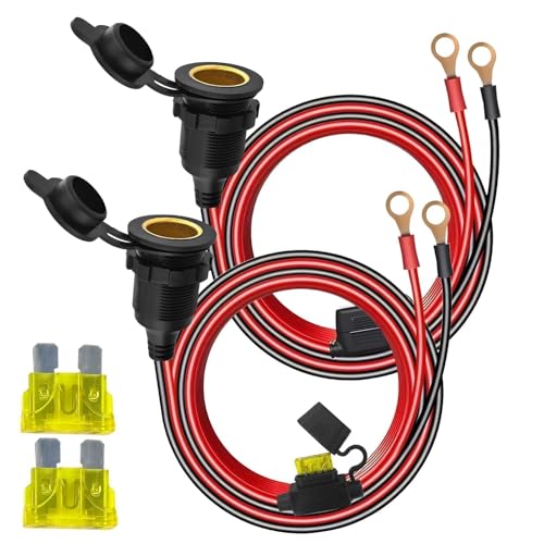 Lot de 2 Prise 12V Allume Cigare Femelle Étanches, Câble de prise Allume-cigare avec Terminal à...