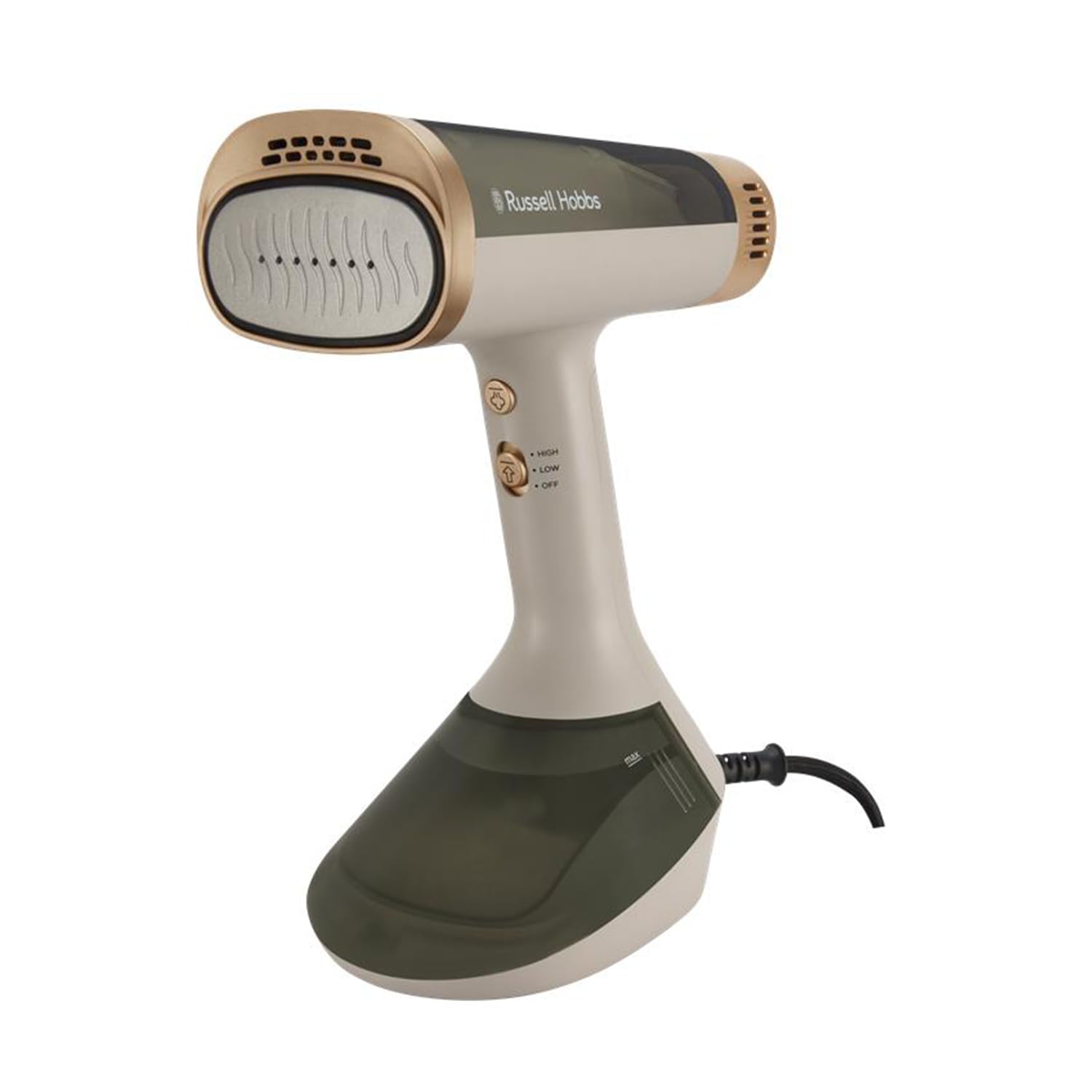 Russell Hobbs Dampfglätter [Dampfglätten mit Ansaugtechnologie] VacuSteam™ (3 Dampf-& Saugstufen, 200ml Wassertank, 35 Sek.Aufheizzeit, Keramiksohle, für alle Stoffe geeignet) Dampfbügeleisen 28551-56