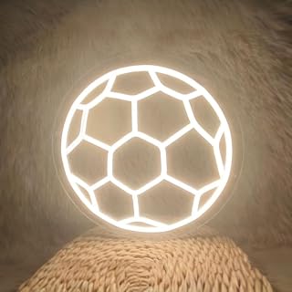 Soccer Neon Sign, Dimmable LED Neon Signs for Wall Decor, Football Neon Light USB-Powered, Sports Neon Sign for Bedroom, Sports Cave, Kids' Rooms | Unique Holiday/Birthday Gifts for Teen Boys & Soccer Fans