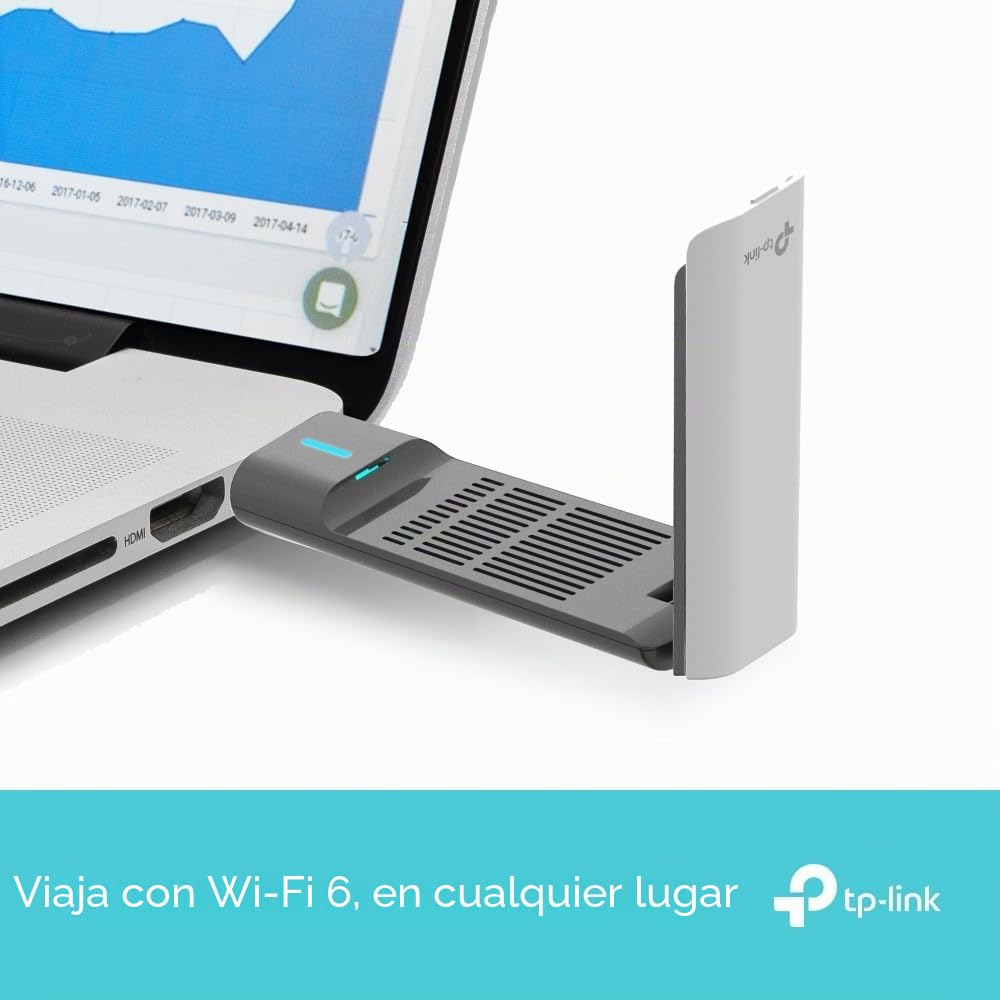 TP-Link Archer TX50UH - Adaptador WiFi USB, 2402 Mbps, WiFi 6, Gigabit | Actualiza tu PC con WiFi 6. Instalación Plug & Play. Conexión Estable. Compatible con Windows y macOS.