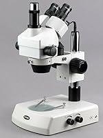 Vista 5 de Amscope Microscopio digital profesional de zoom estéreo trinocular SM-2TZ-M con ocular WH10x, aumento de 3.5X-90X, objetivo de zoom 0.7X-4.5X