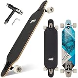 Apear ® Longboard mit Schloss & T-Tool | 100 Kg | Inkl. angebrachter Schloss Vorrichtung | ABEC 9 Kugellager | Für Erwachsene, Teenager & Kinder