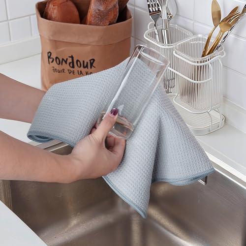 Paño de cocina de microfibra para eliminar la humedad rápidamente y secar platos sin pelusas 5