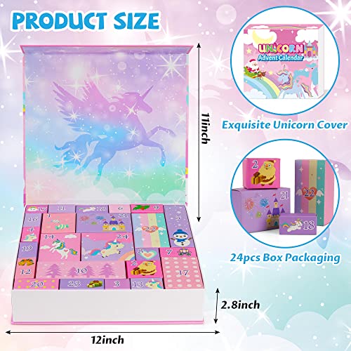 Girls Advent Calendar 2022 For Unicorn Gift 24 Days Christmas Funny Countdown Fashion Jewelry Gifts For Kids Includes Hair Accessories, Eyes, Hair Clips, Bracelets, Rings, Stickers, Bracelets, Keychains, Sunglasses,Coin Purses #TOP1