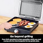 Ninja Griddle and Indoor Grill, 14’’, Electric Grill, For Steak, Burgers, Salmon, Veggies, and More, Pancake Griddle, Nonstick, Dishwasher Safe, 500F, Even Cooking, Silver, GR101 - Image 5